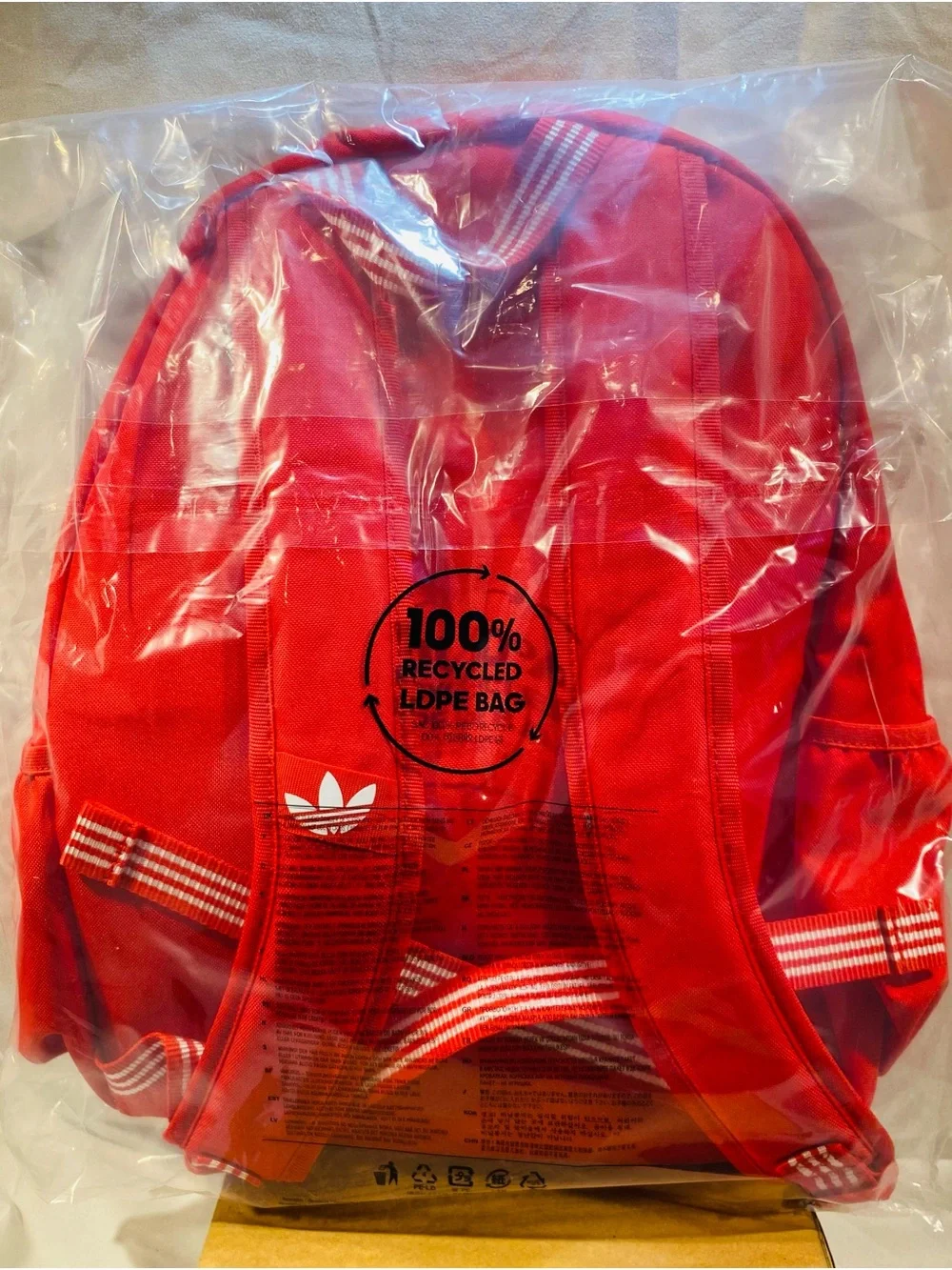 ADIDAS Red Backpack with White Logo - UNISEX
